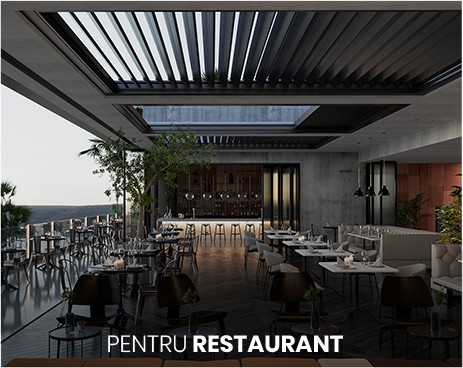 pergole bioclimatice restaurant incastrate in tavan